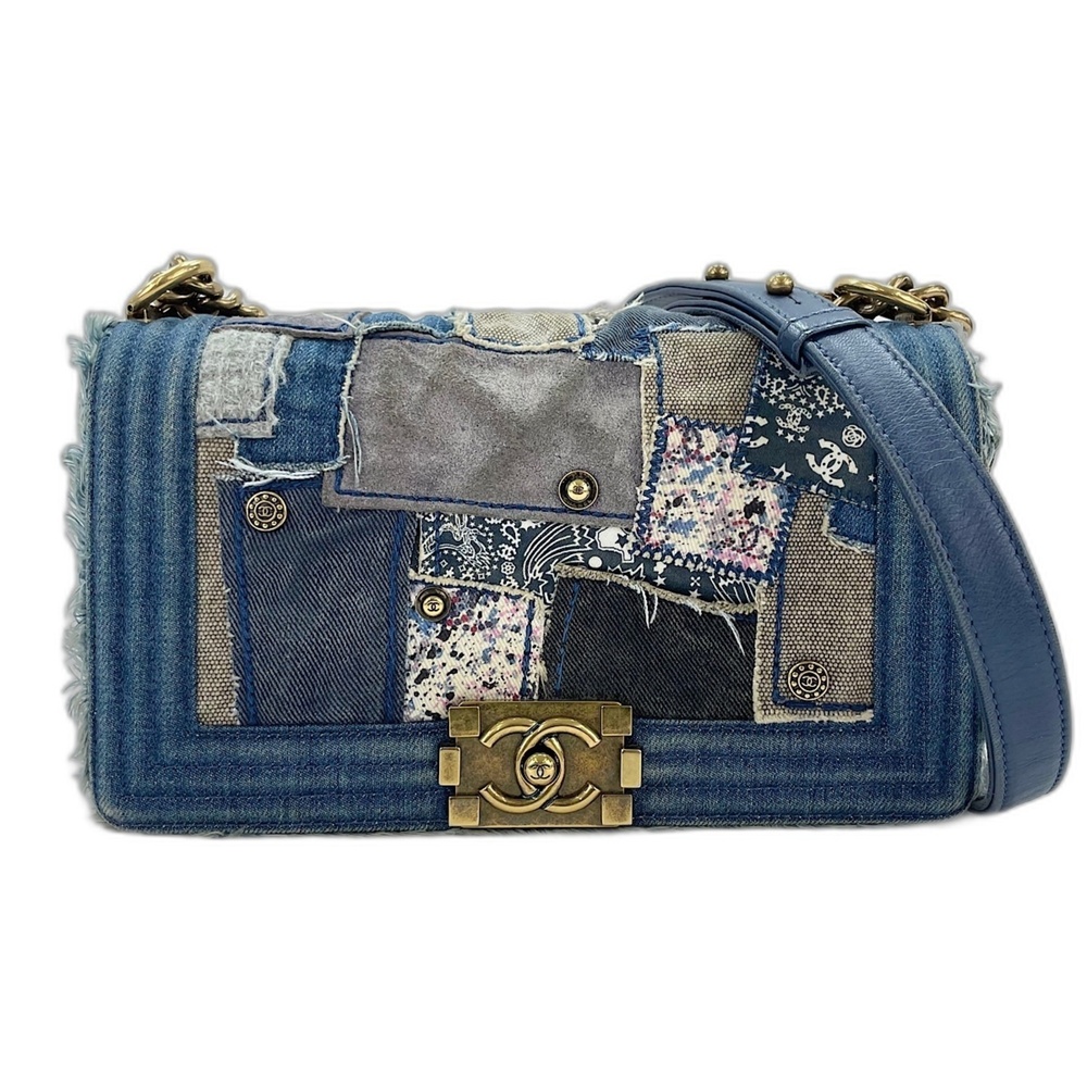 Chanel Boy Medium Shoulder Bag, Blue